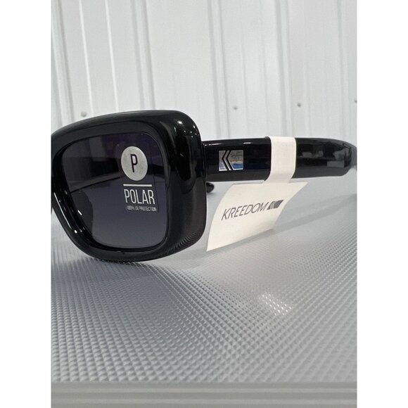 Kreedom Polarized Sunglasses Rectangular Frame UV Protection Black Fashion NEW - Picture 2 of 6